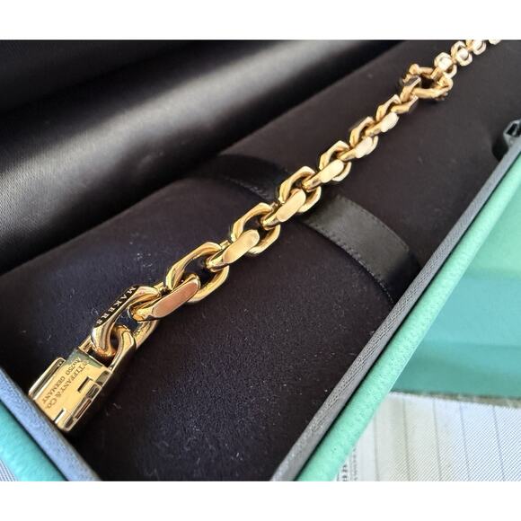 NEW Tiffany Co SOLID 18k Rose Gold Makers Heavy Chain Bracelet Sz LARGE Receipt* - Picture 6 of 16